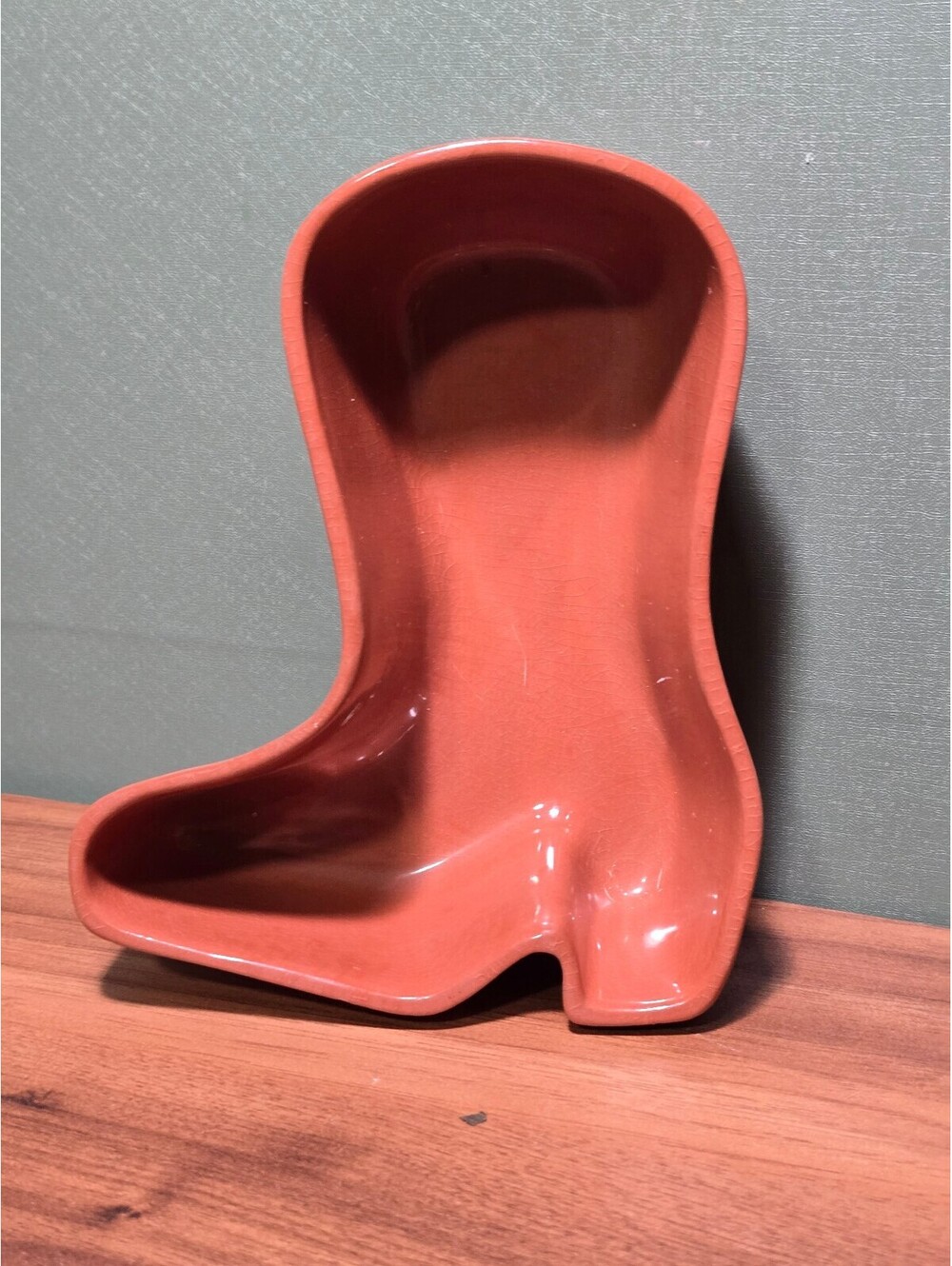 Vintage Ceramic Cowboy Boot Dish Catchall 7.5in